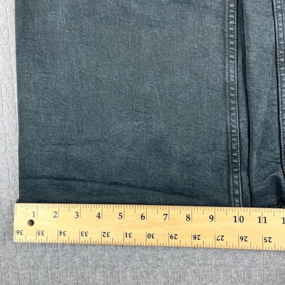 ZARA baggy wide leg dress Black jeans Women 0/22X29 high-rise Raw Hem Denim - Picture 6 of 8